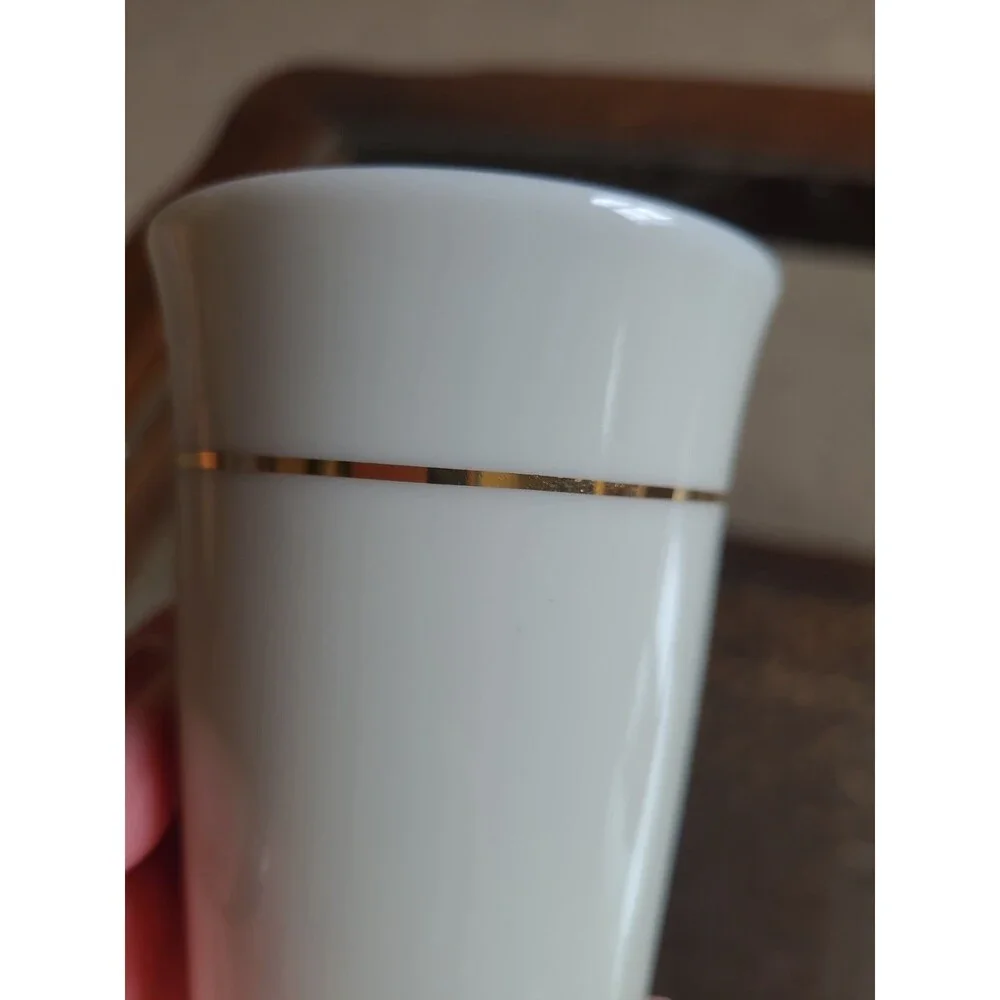 Vintage Porcelain Bathroom Set Gold Stripe Japan Cup Soap Dish
